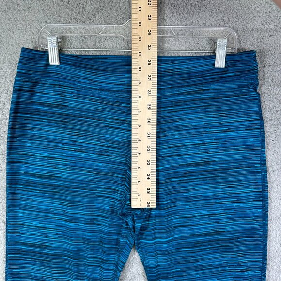 CHAMPION Duo Dry Workout Leggings XL BLUE SPACEDYE Athletic Stretch Leggings - Picture 9 of 11